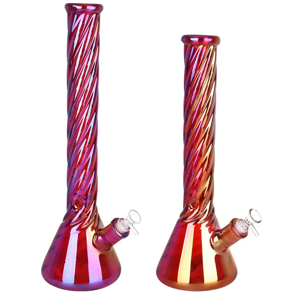 Red Spiral Neck Glass Beaker Water Pipe | 14Mm F 1