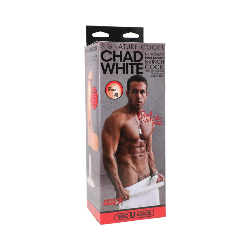 Signature Cocks - Chad White 8.5 Inch Ultraskyn Cock With Removable Vac-U-Lock Suction Cup Vanilla 1