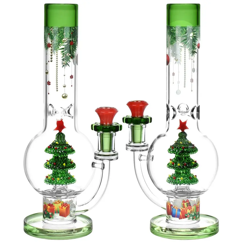 Christmas Cheer Glass Water Pipe - 11.75" / 14Mm F 1