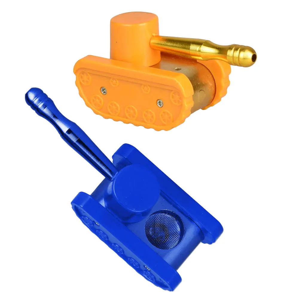Metal Tank Hand Pipe W/ Hidden Bowl - 3.75" / Colors Vary 1