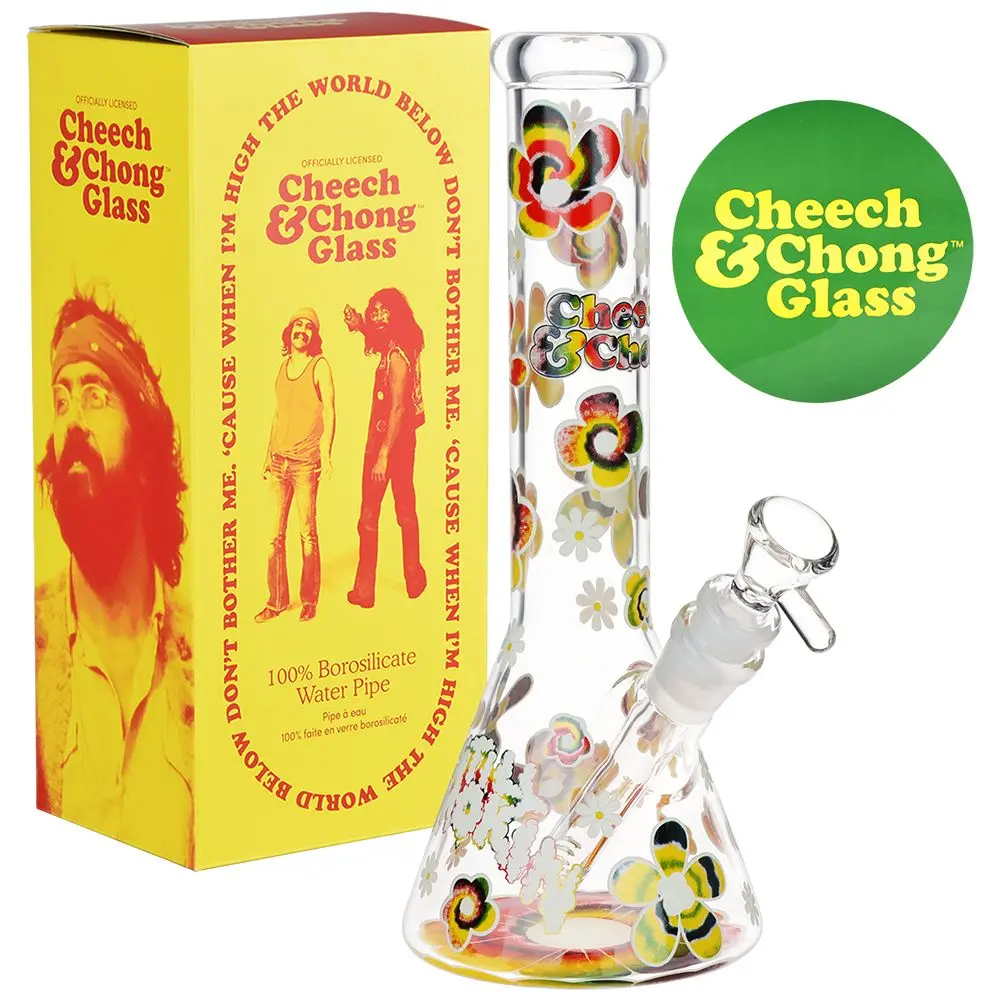 Cheech & Chong Glass Tie Dye Glow Glass Beaker Bong - 10" 1