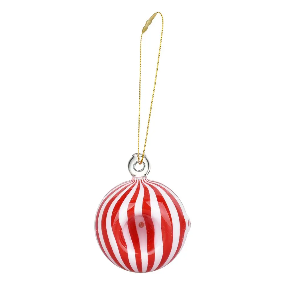 Santa's Secret Hangable Glass Christmas Hand Pipe - 2.75" / Peppermint 1