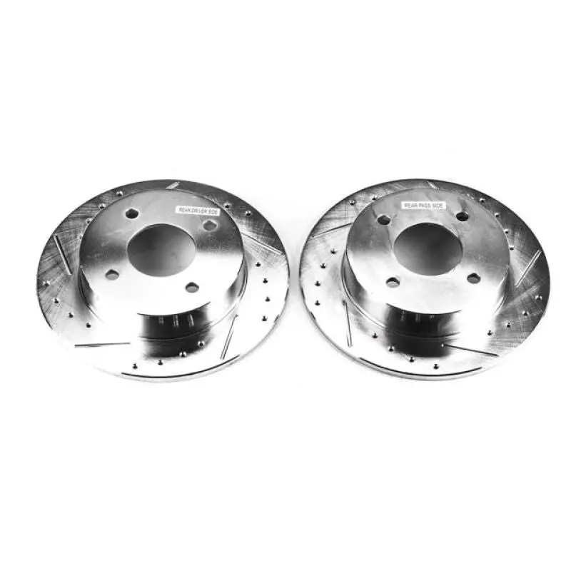 Power Stop 89-98 Nissan 240Sx Rear Evolution Drilled & Slotted Rotors - Pair 1