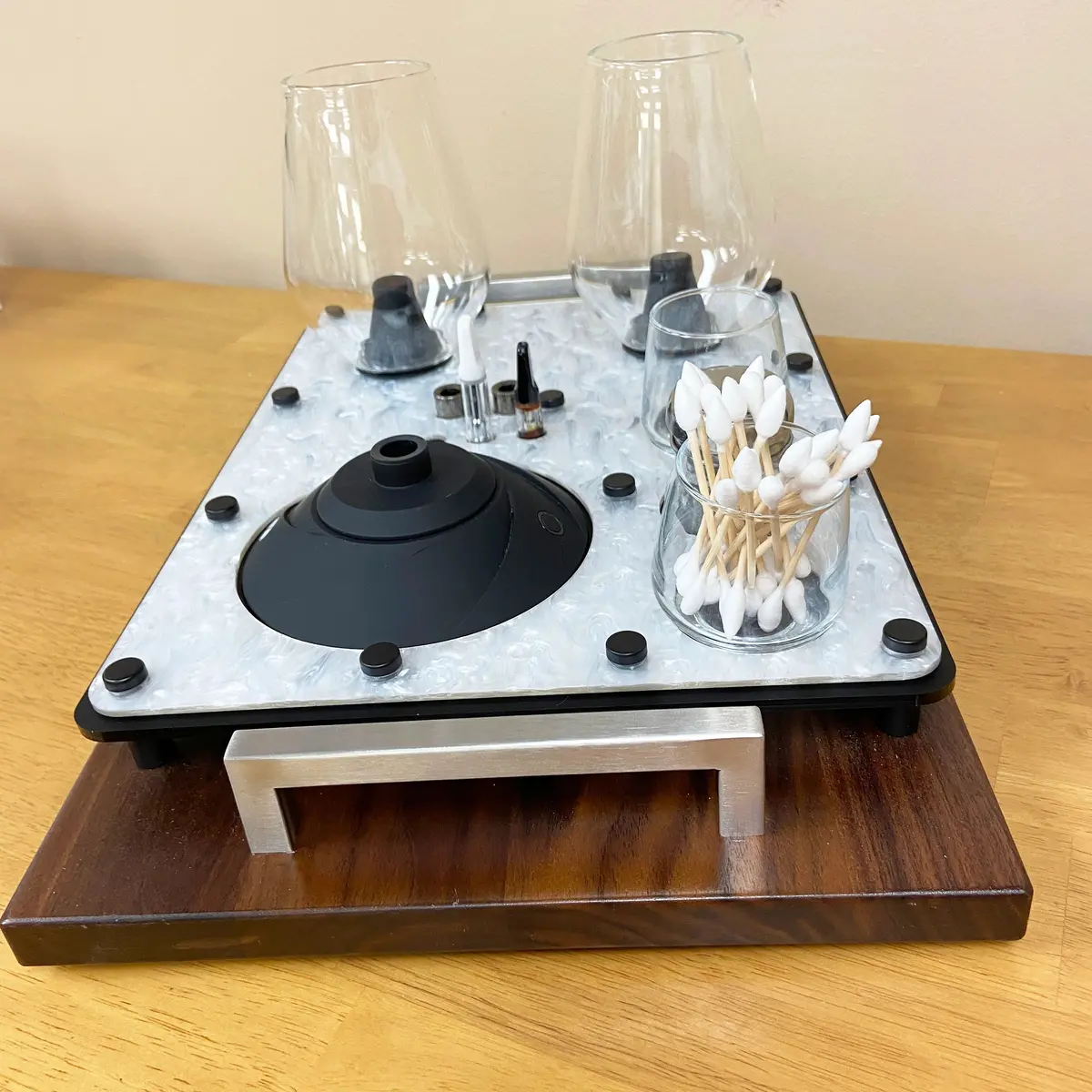 Zenco Vaporizer Double Sommelier Dab Sipping Glass Serving Tray With Handles For Drinkable Vapor 1