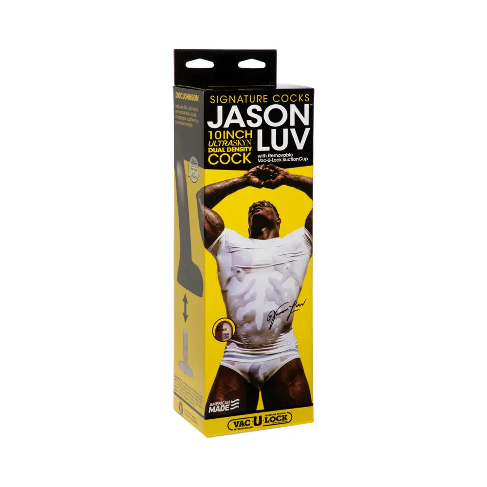 Jason Luv 10In Ultraskyn Cock With Removable Vac-U-Lock Suction Cup Chocolate 1