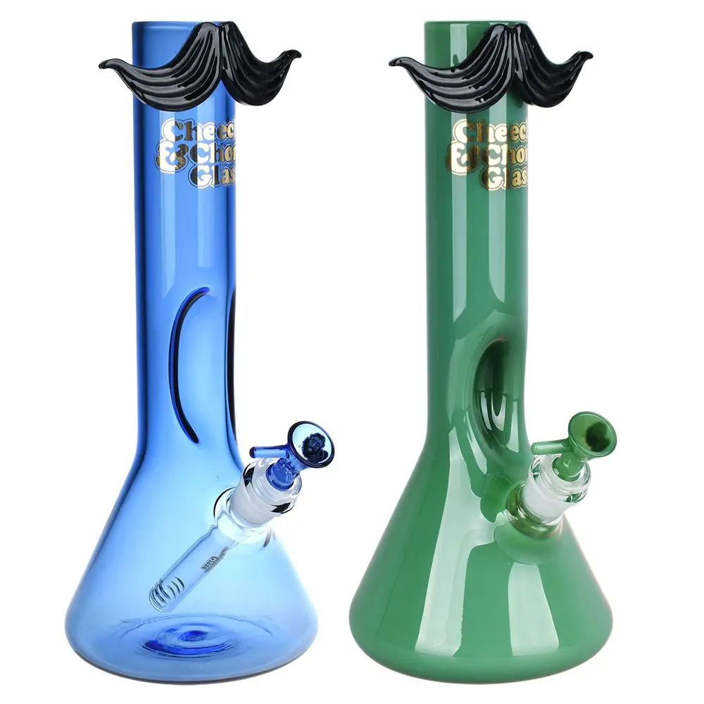 Cheech & Chong Glass Moustache Ride Beaker Bong | 12" | 14Mm F 1