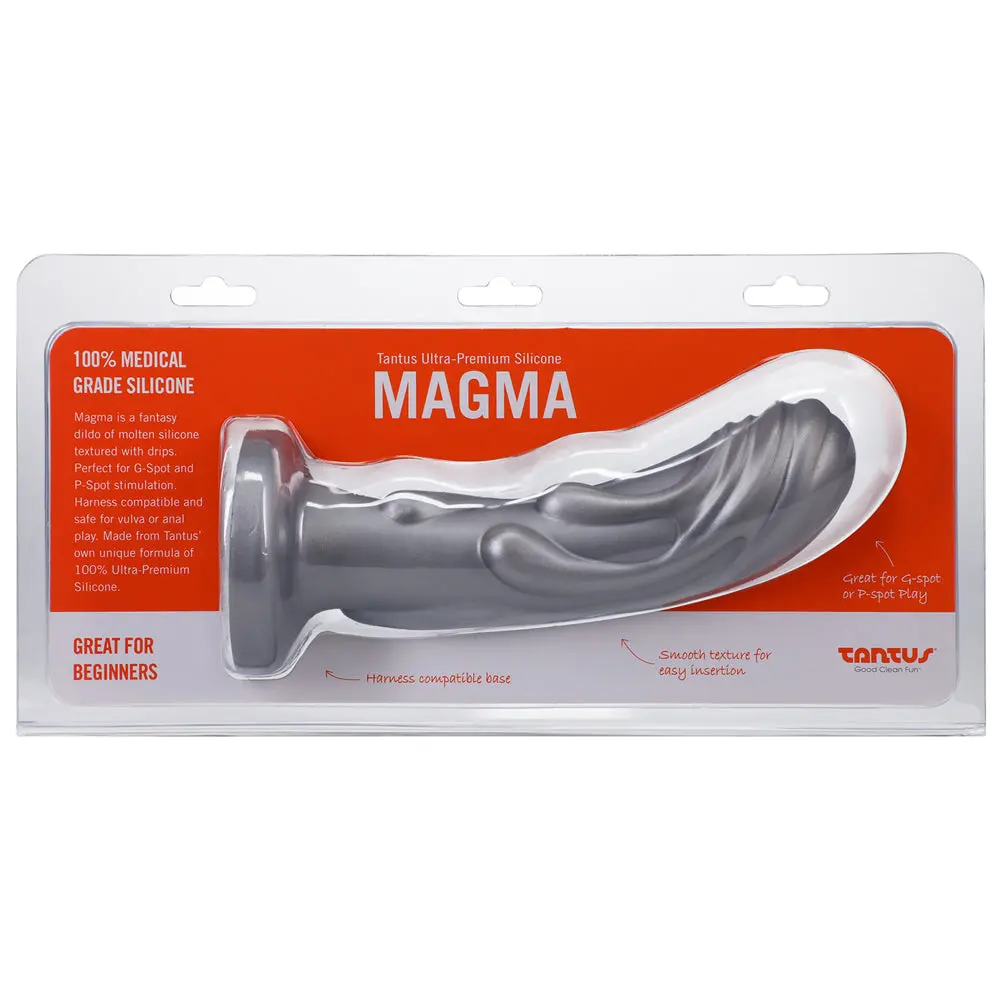 Tantus Magma 7 In. Fantasy Dildo Medium-Firm Silver 1