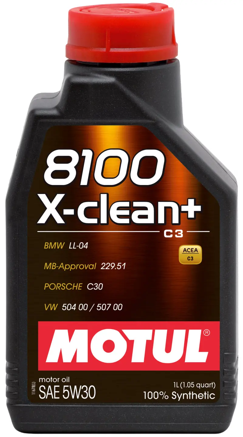 Motul 1L Synthetic Engine Oil 8100 5W30 X-Clean - Ll04- Mb 229.51- 504.00-507.00 1