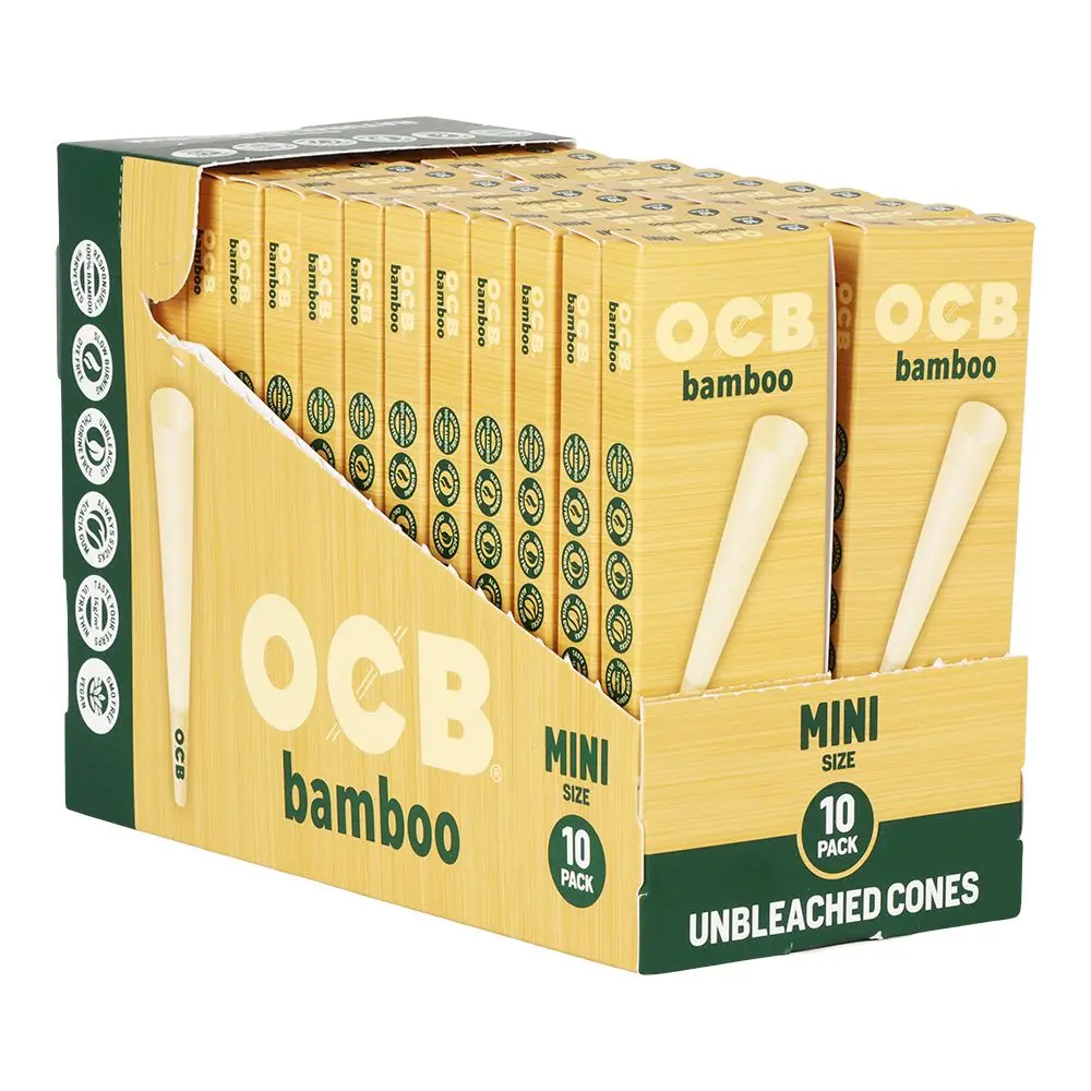 Ocb Unbleached Bamboo Pre-Rolled Cones | 24Pk Display 1