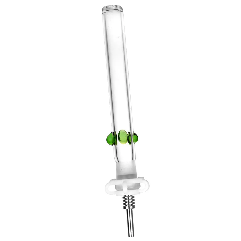 Glass Honey Straw W/ Titanium Tip - 6" 1