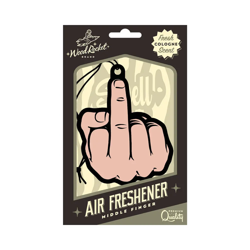 Wood Rocket Air Freshener Middle Finger Peach 1