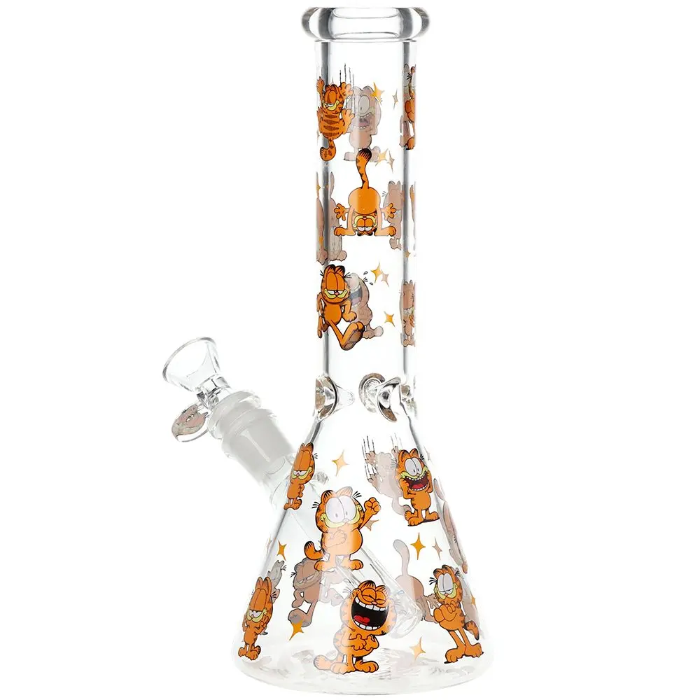 Stoned Orange Cat Beaker Glass Water Pipe - 10" / 14Mm F 2