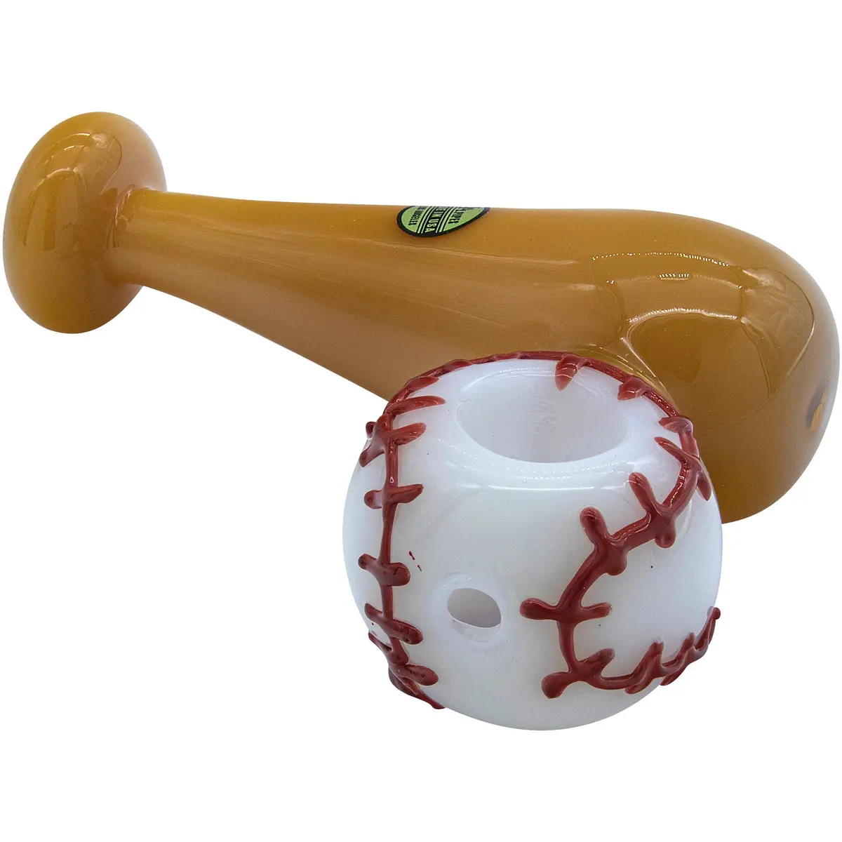 La Pipes "420 Stretch" Bat & Baseball Glass Pipe 1
