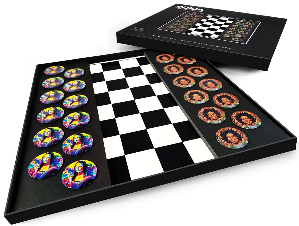 Starz Puzzles: Monia Lisa & Bob Marley 15" X 15" Checkerboard Set. 1