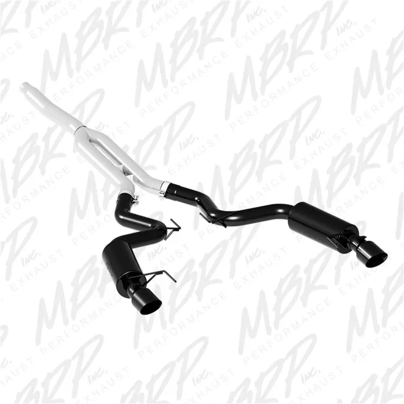 Mbrp 15-18 Ford Mustang Ecoboost 2.3L Black 3In Cat Back Dual Split Rear Exit (Street Version) 2