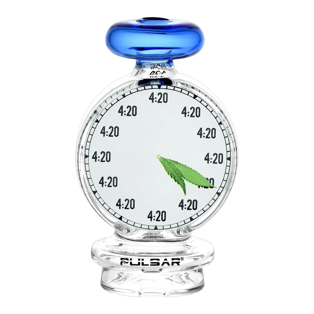 Pulsar 420 Timepiece Bubbler Attachment For Puffco Peak / Pro - 4.25" / Blue 1
