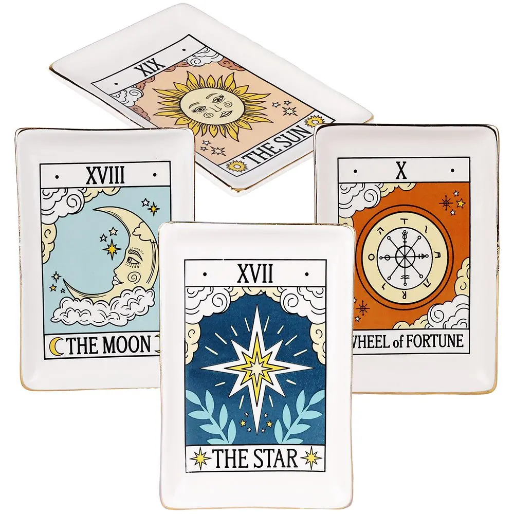 Tarot Card Ceramic Trinket Dish | 6.6"X4.5" 1