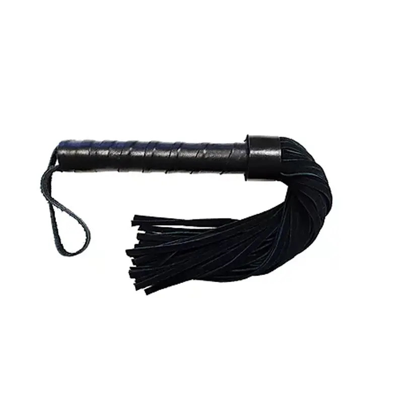 Short Suede Flogger With Leather Handle - Black 1