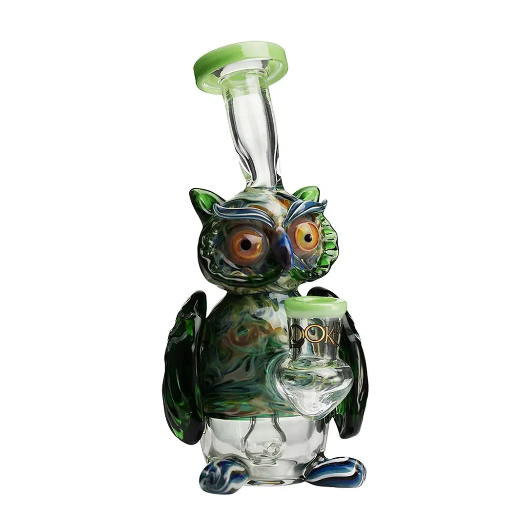 Lookah Glass 9" Mini Nerdy Owl Water Pipe 3