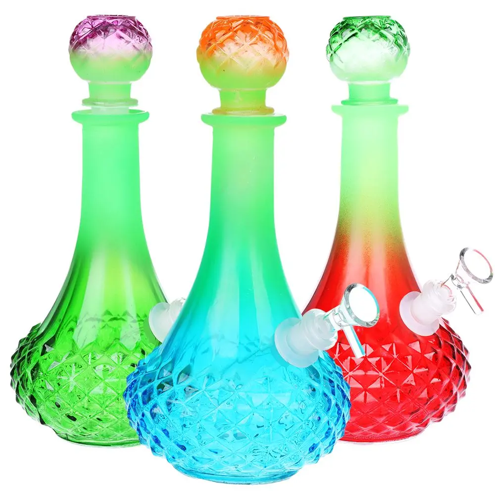 Vintage Decanter Ombre Glass Water Pipe - Long Neck / 9.75" / 14Mm F/Colors Vary 1