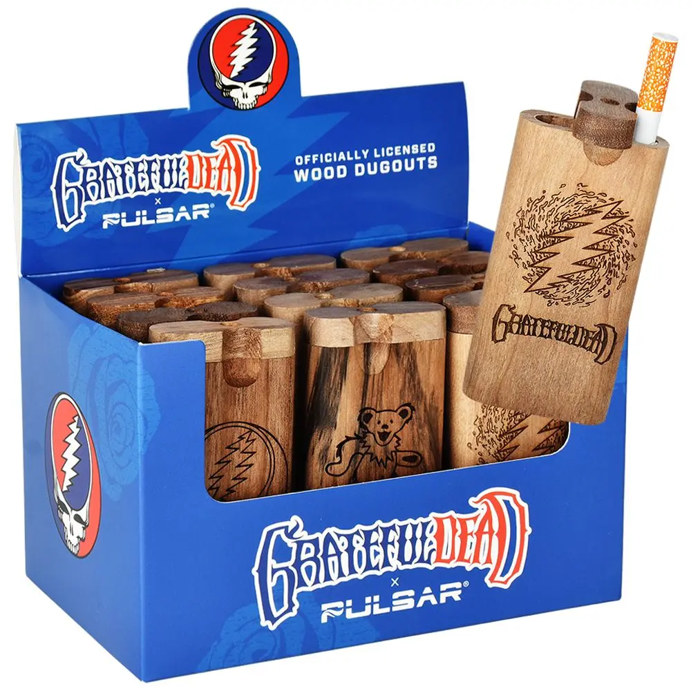Grateful Dead Engraved Twist Top Wood Dugout - 4" / 12Ct 1