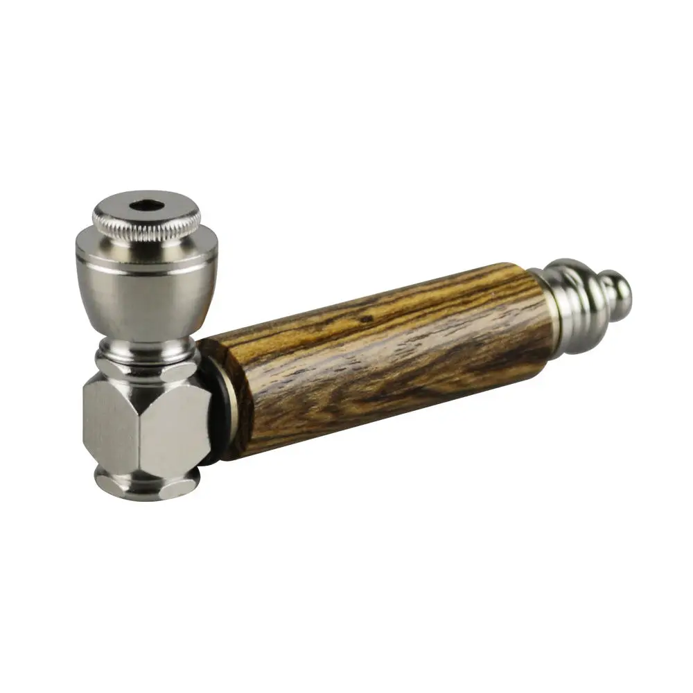 Exotic Wood & Stainless Steel Hand Pipe 1