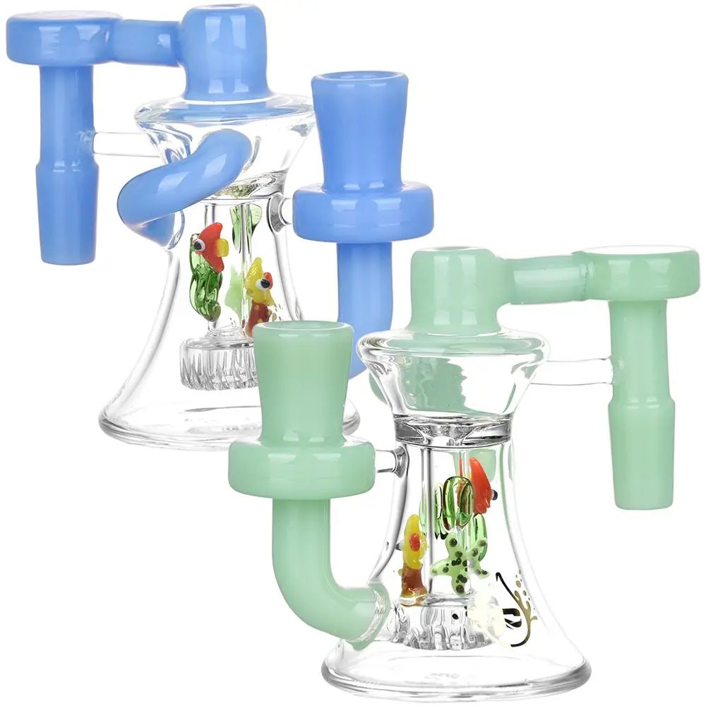 Pulsar Reef Romp Recycler Ash Catcher - 3.75" / 14Mm / 90D / Colors Vary 1