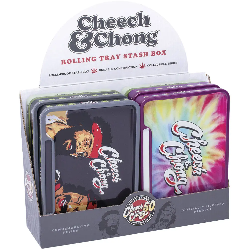 Cheech & Chong Rolling Tray Stash Box | 8"X5.75" | Asst | 6Pc Display 1