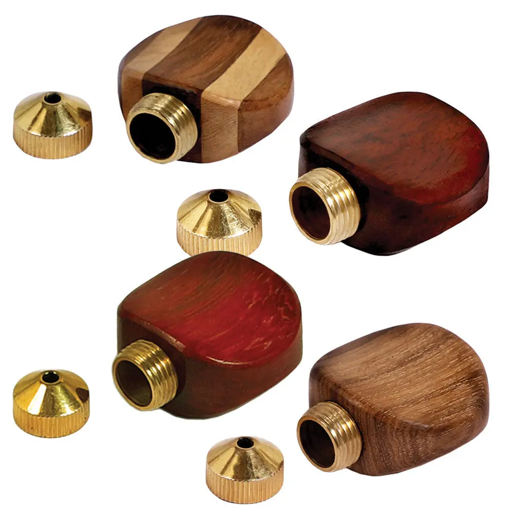 Wood Smoking Stone W/ Brass Chamber 1