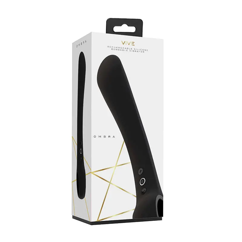 Vive Ombra Rechargeable Bendable Silicone Vibrator Black 1