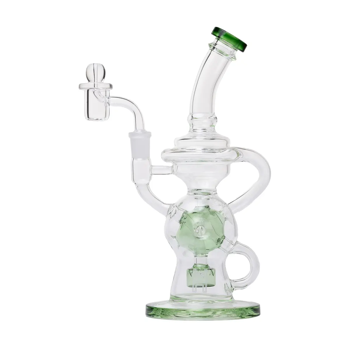 Human Grade 10" Swiss Rig Glass Recycler Water Pipe 3
