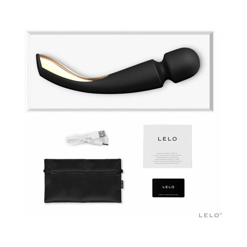 Lelo Smart Wand 2 Large Rechargeable Wand Vibrator Black 1