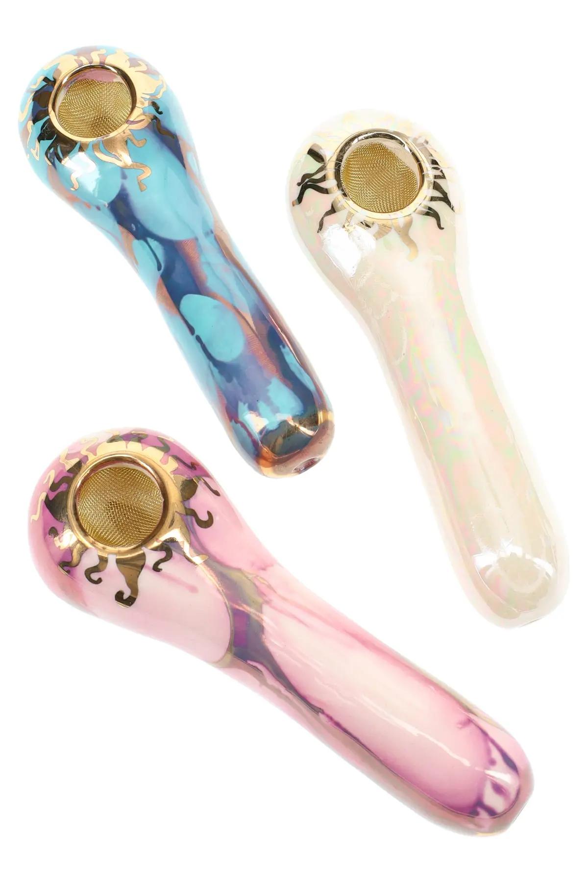 Ancient Creations Ceramics 4″ Ceramic Spoon Hand Pipe – Brass Screen – Us-Made 1