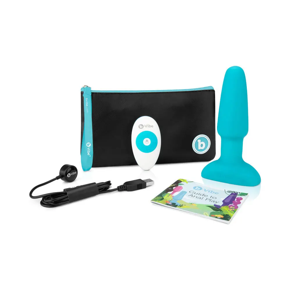B-Vibe Rimming 2 Rotating And Vibrating Remote Control Plug Teal 1