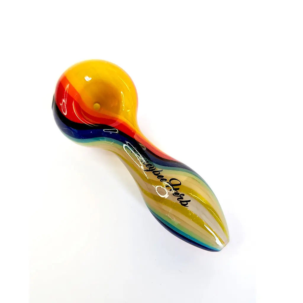 Vibrant  Linework Twist Spoon Pipe 2