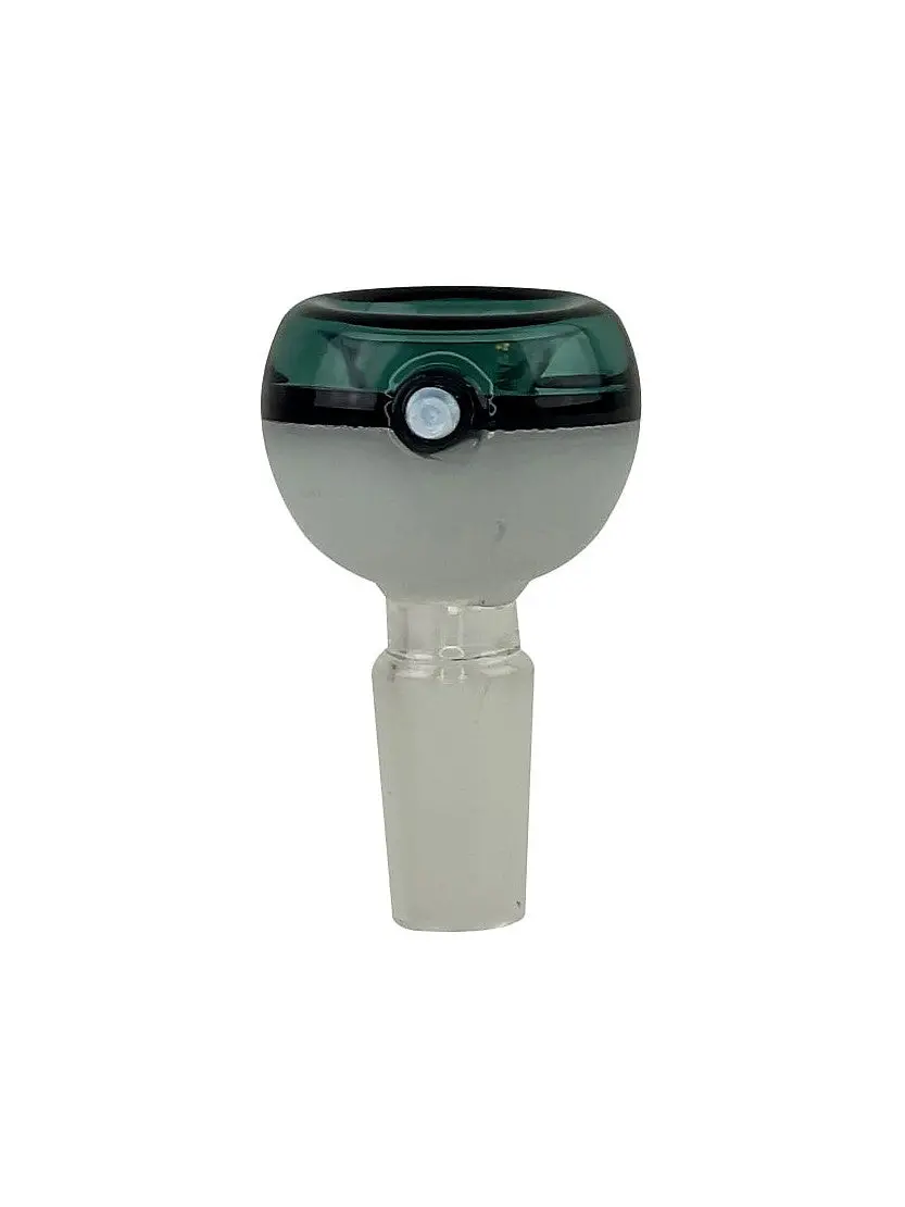 Teal Poke Ball Glass Bong Bowl - 14Mm 1
