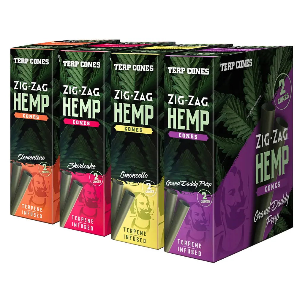 Zig Zag Terpene Infused Pre-Rolled Cones | 2Pk | 15Pc Display 1