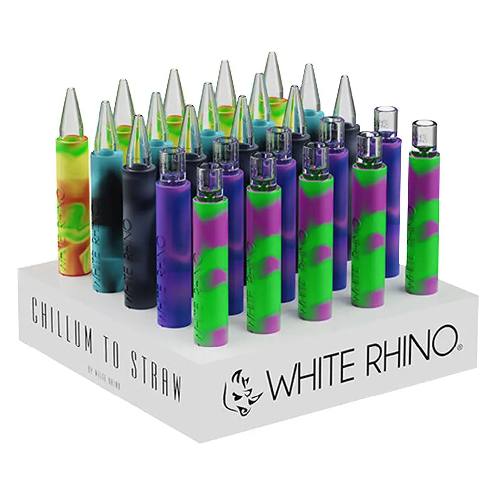 White Rhino Pyrex Chillum To Straw - 5" / 25Ct 1