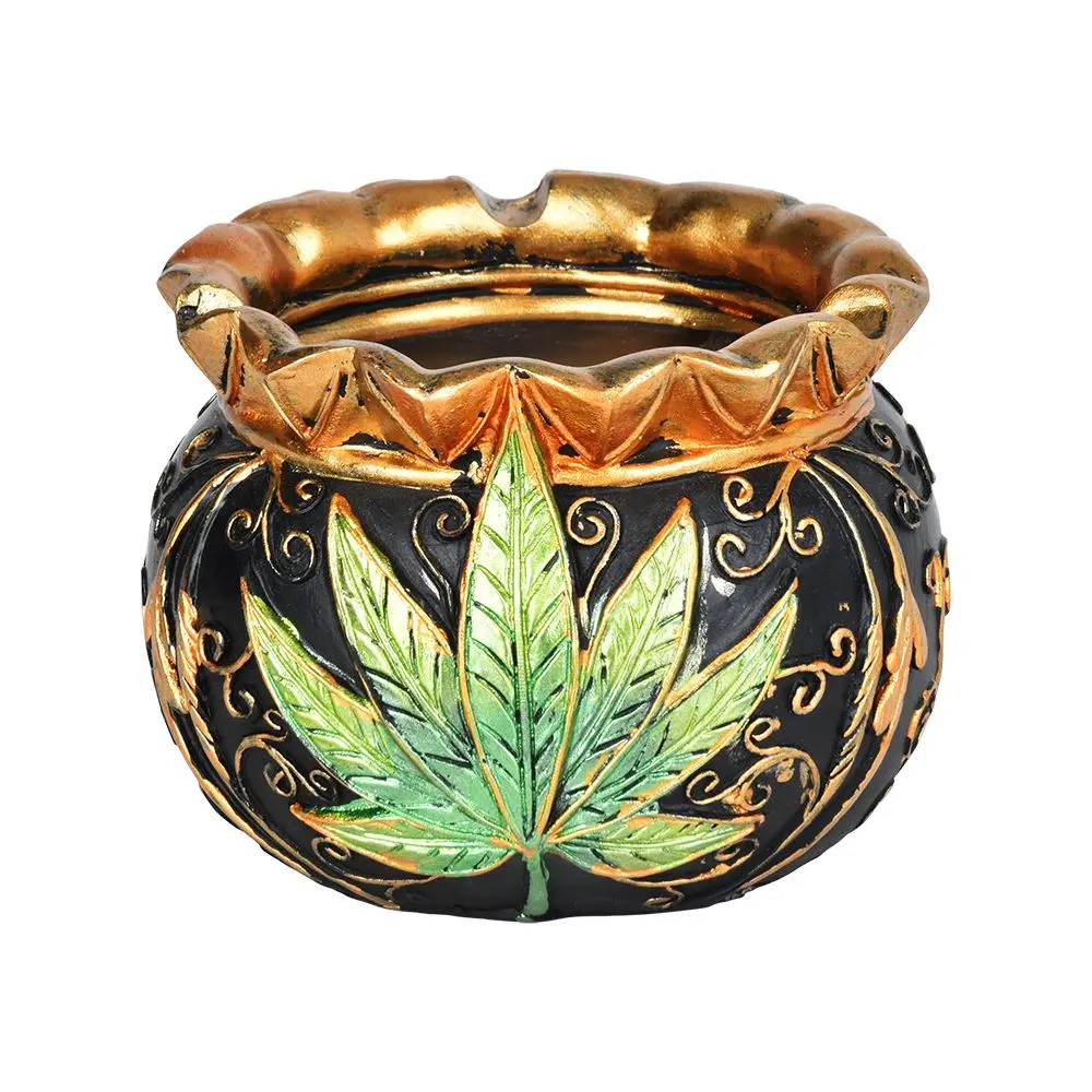 Royal Leaf Cauldron Secret Storage Polyresin Ashtray - 4.5" 1