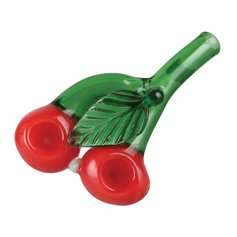 Double Cherry Glass Hand Pipe - 5.5" 1