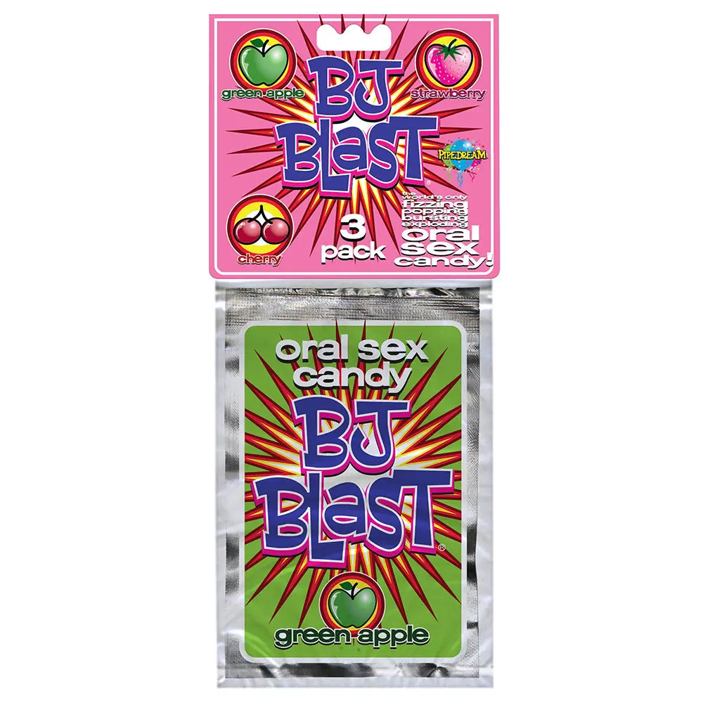 Bj Blast Oral Sex Candy 3-Pack (Strawberry, Cherry & Green Apple) 1