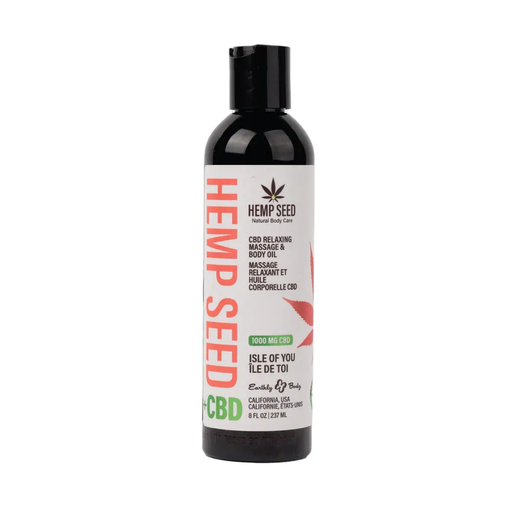 Earthly Body Hemp Seed Cbd Relaxing Massage And Body Oil Isle Of You 8 Oz. 1