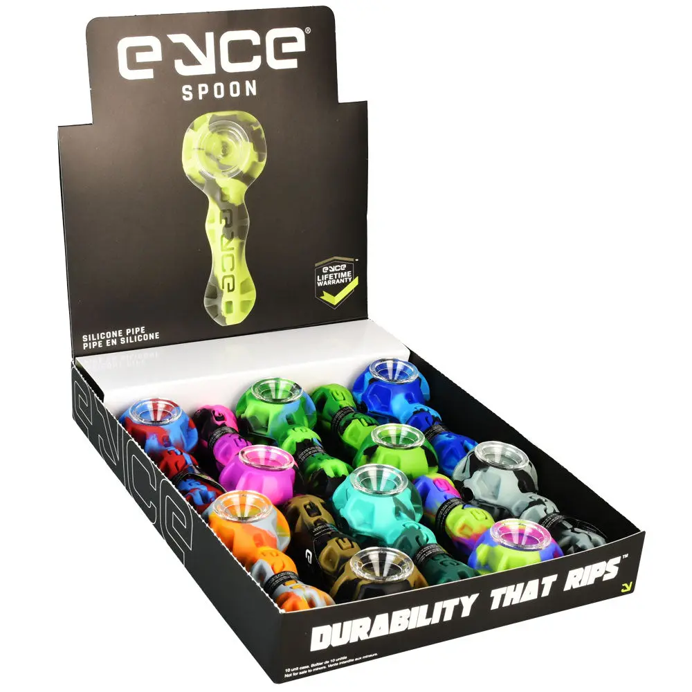 Eyce Silicone Spoon Pipe - 4.25"/Assorted Colors -10Pc Display 1