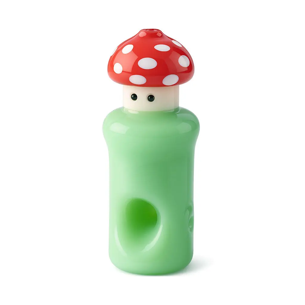 Red Top Mushroom Green Hand Pipe 1
