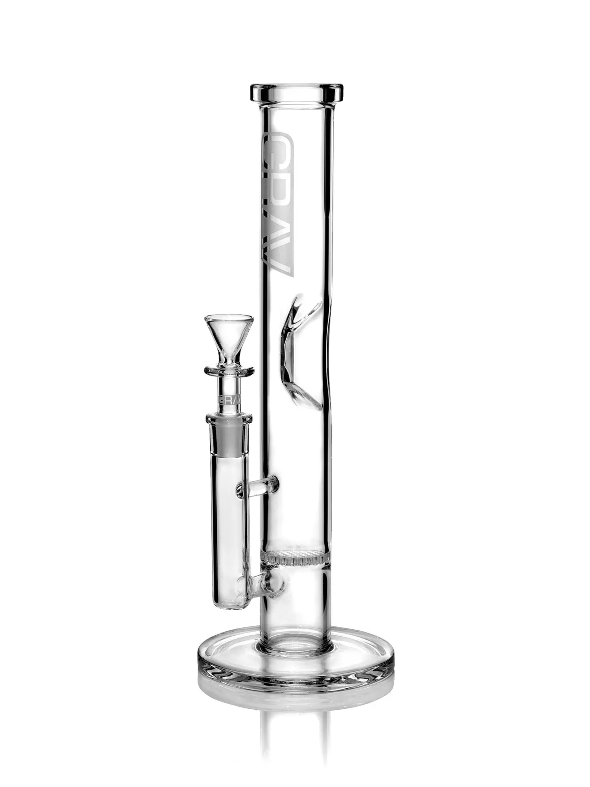 Grav® Medium, Clear Straight Base W/ Disc Water Pipe 1