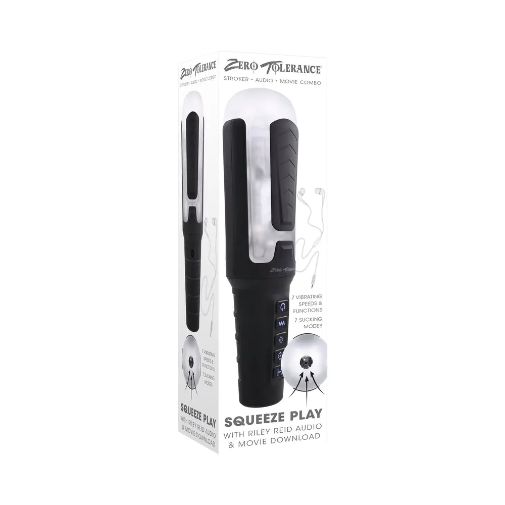 Zero Tolerance Squeeze Play Squeezable Vibrating Suction Stroker With Riley Reid 1