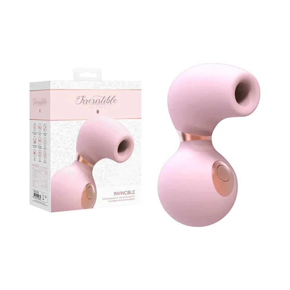 Irresistible Invincible Rechargeable Silicone Soft Pressure Air Wave Clitoral Stimulator Pink 1
