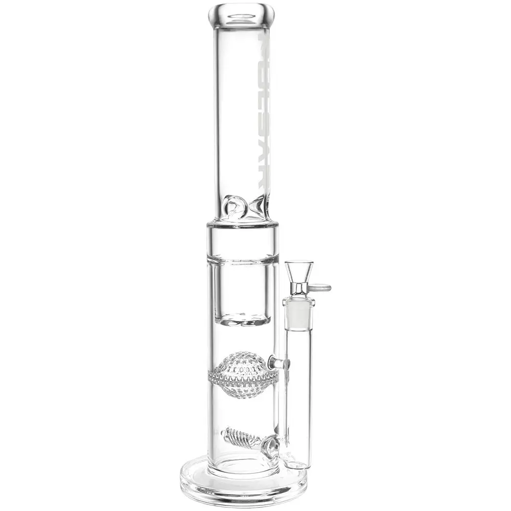 Pulsar Triple Treat Straight Tube Water Pipe - 17" / 19Mm F / Clear 1