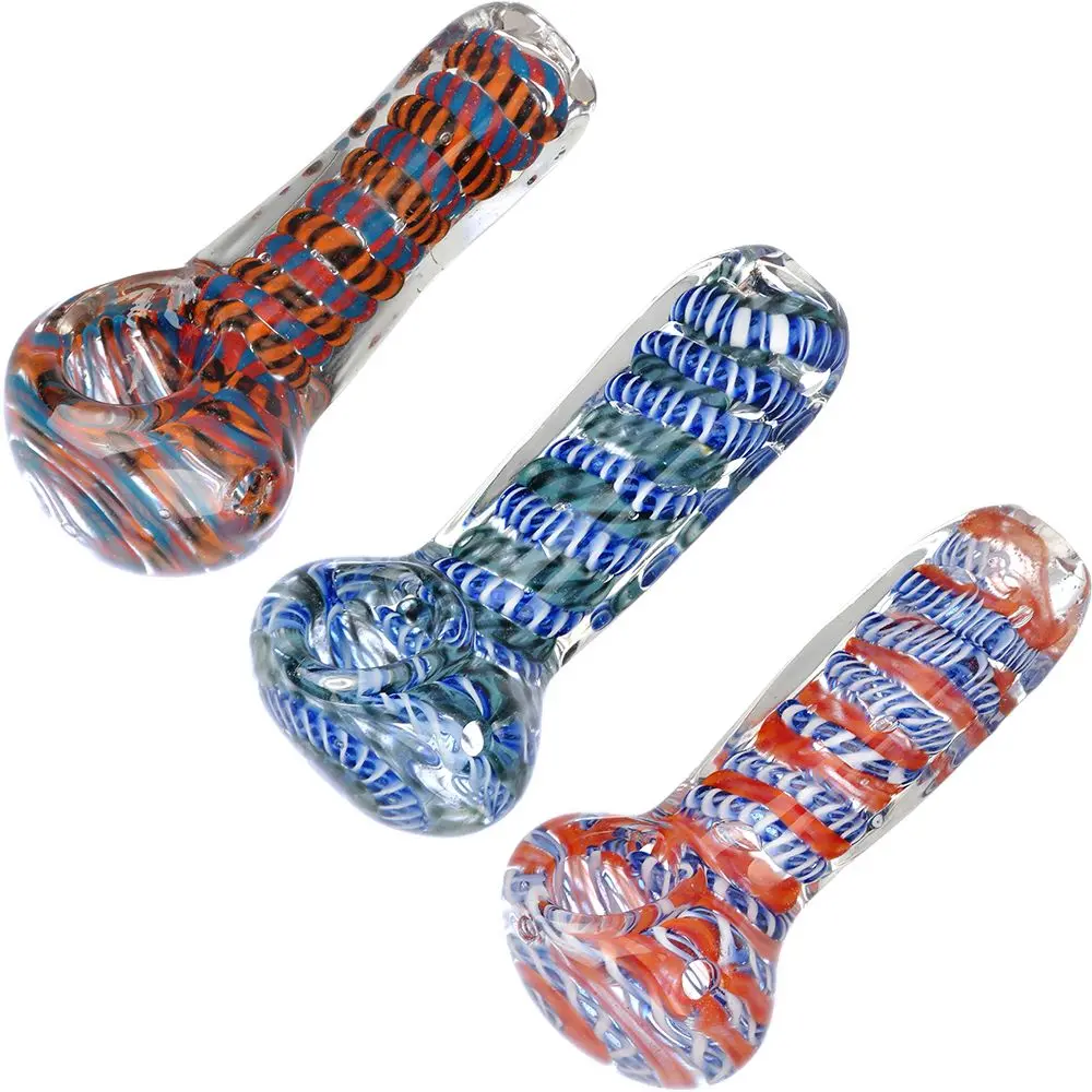 End Of My Rope Square Stem Glass Spoon Pipe - 3.5" / Colors Vary 1