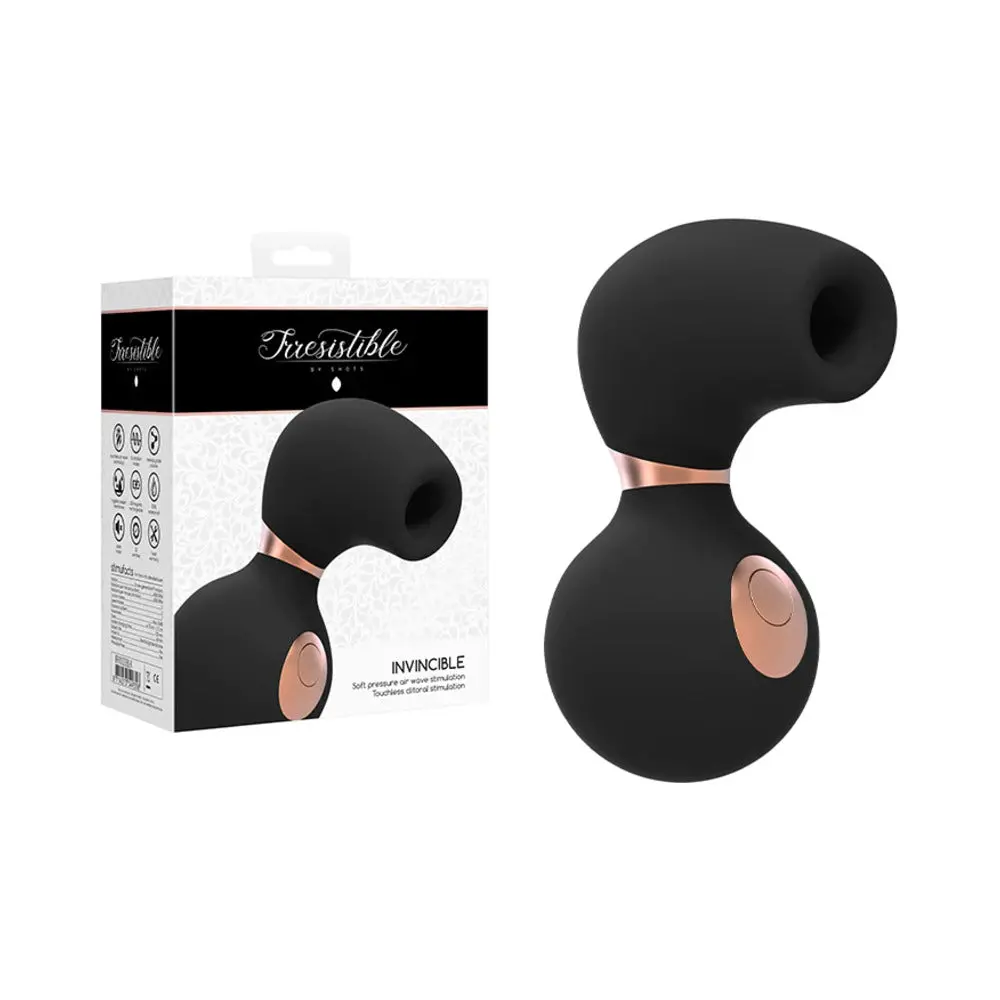 Shots Irresistible Invincible Soft Pressure Air Wave Clitoral Stimulator Black 1
